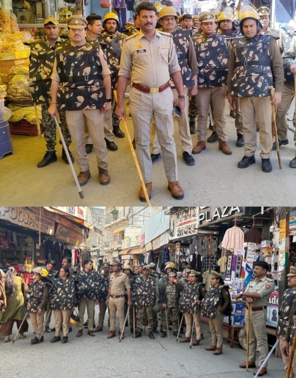 आगामी त्यौहारों को देखते हुए योगी की फोर्स ने मवाना कस्बे व देहात में निकाला फ्लेग मार्च :