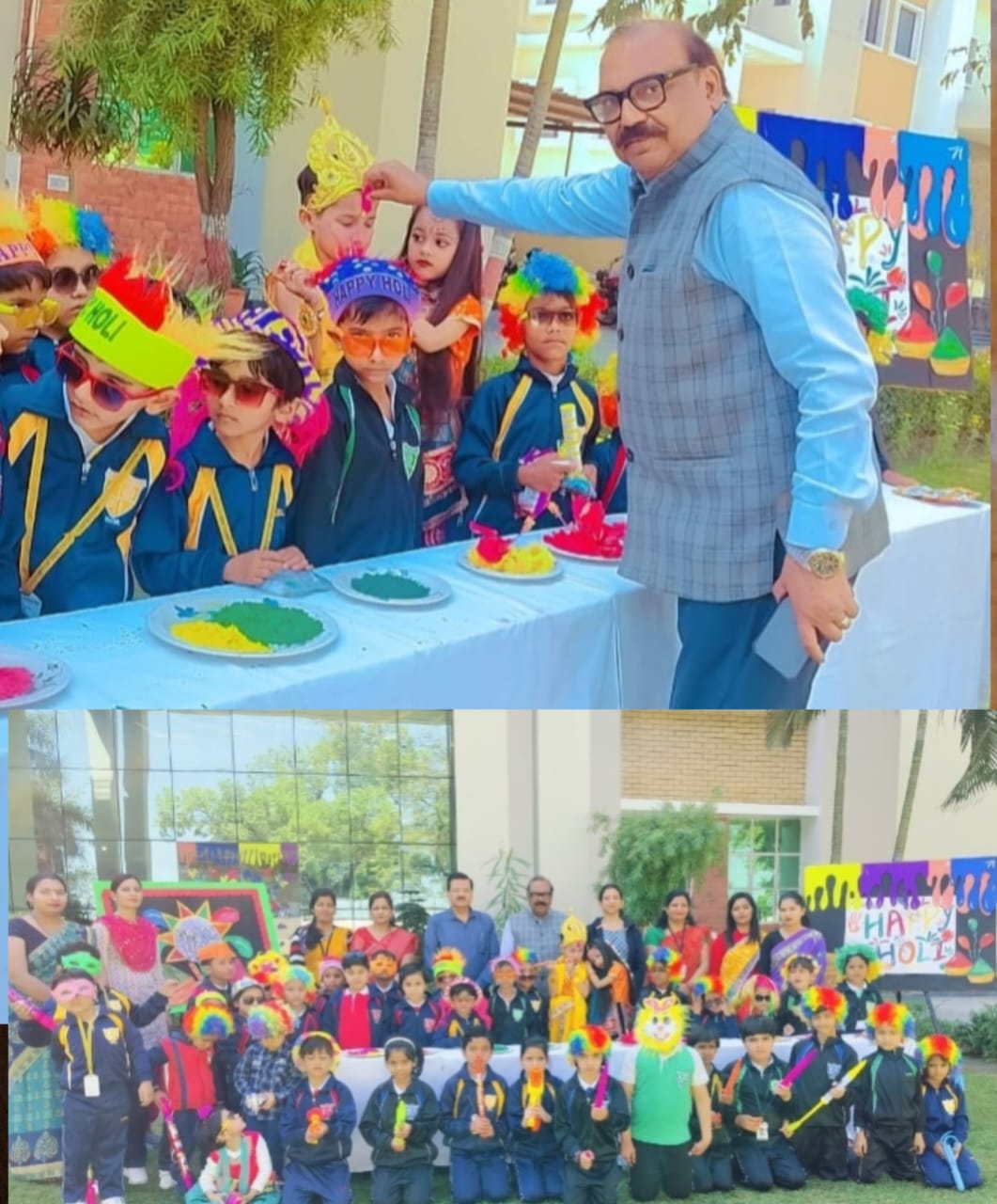 मेरठ रोड स्थित स्प्रिंग डेल्स पब्लिक स्कूल मे होली पर बड़ी धूमधाम से मनाया :