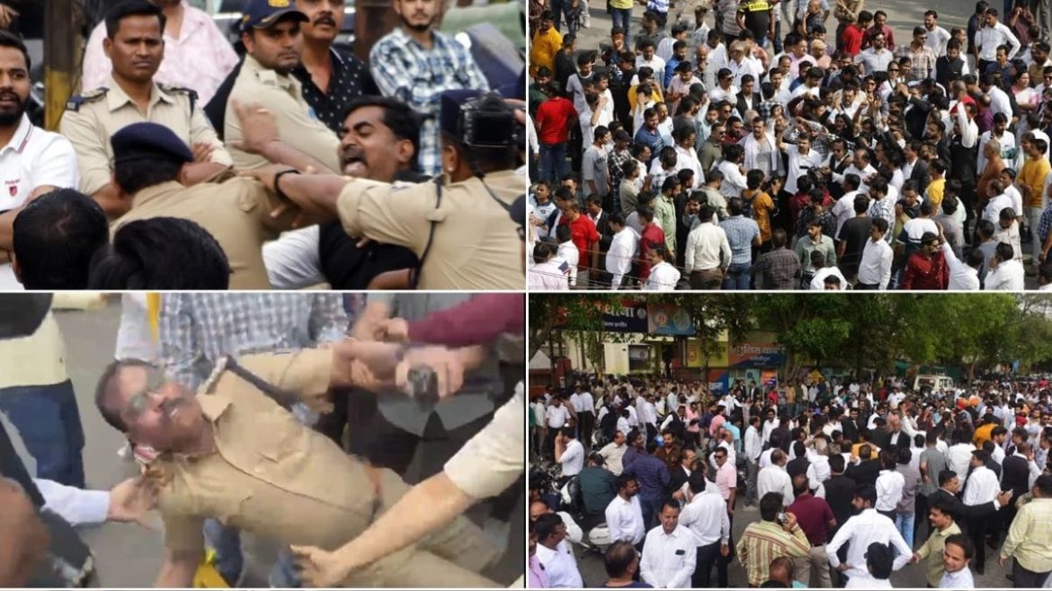 इंदौर में पुलिस से विवाद के बीच बाइक सवार से मारपीट का मामला, 200 वकीलों पर FIR दर्ज :