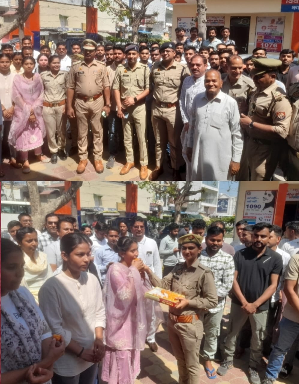 मवाना क्षेत्र में पुलिस में चयनित हुए अभ्यर्थियों को सीओ, एएसपी,थाना प्रभारी निरीक्षक ने कोतवाली में किया सम्मानित :