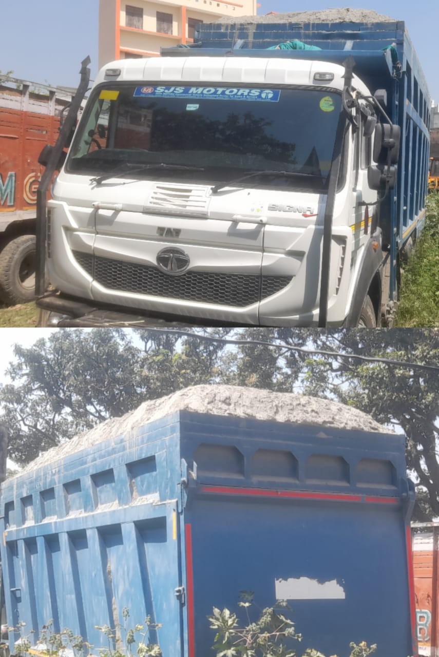 मवाना पुलिस ने रात्रि समय चेकिंग दौरान रेत खनन माफिया के हाईवे को किया सील :