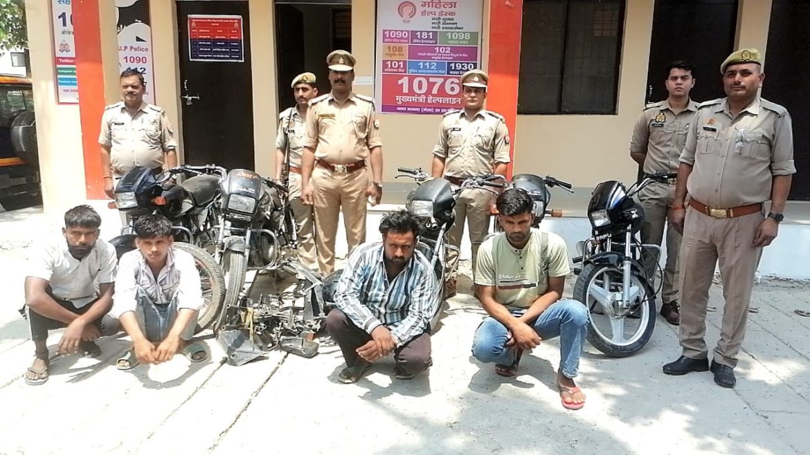 मवाना पुलिस द्वारा चैकिंग के दौरान मोटर साईकिल चोरी गिरोह का किया भंडाफोड़ :