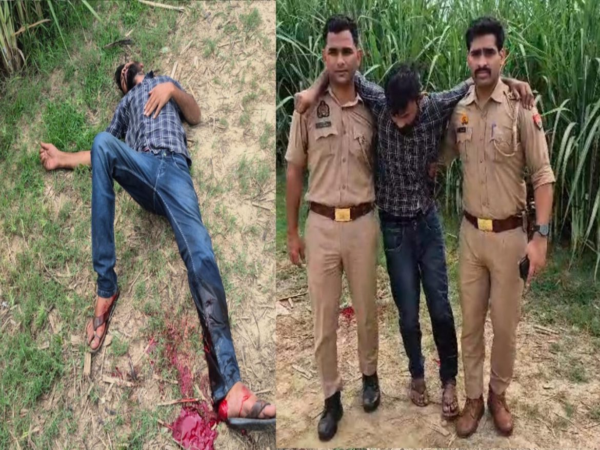 थाना सरधना पुलिस द्वारा हत्या के प्रयास के वांछित अभियुक्त पुलिस मुठभेड़ में पैर में गोली लगने से घायल अवस्था में गिरफ्तार :