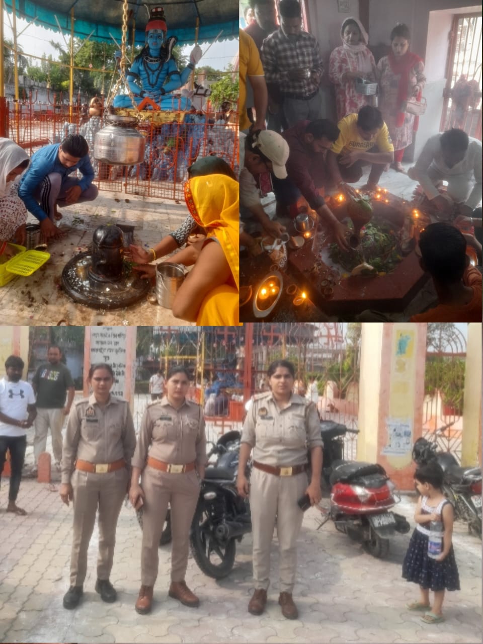 श्रावण माह के पहले सोमवार को मवाना के बड़ा महादेव शिव मंदिरों में शिव भक्तों का उमड़ा जन सैलाब :