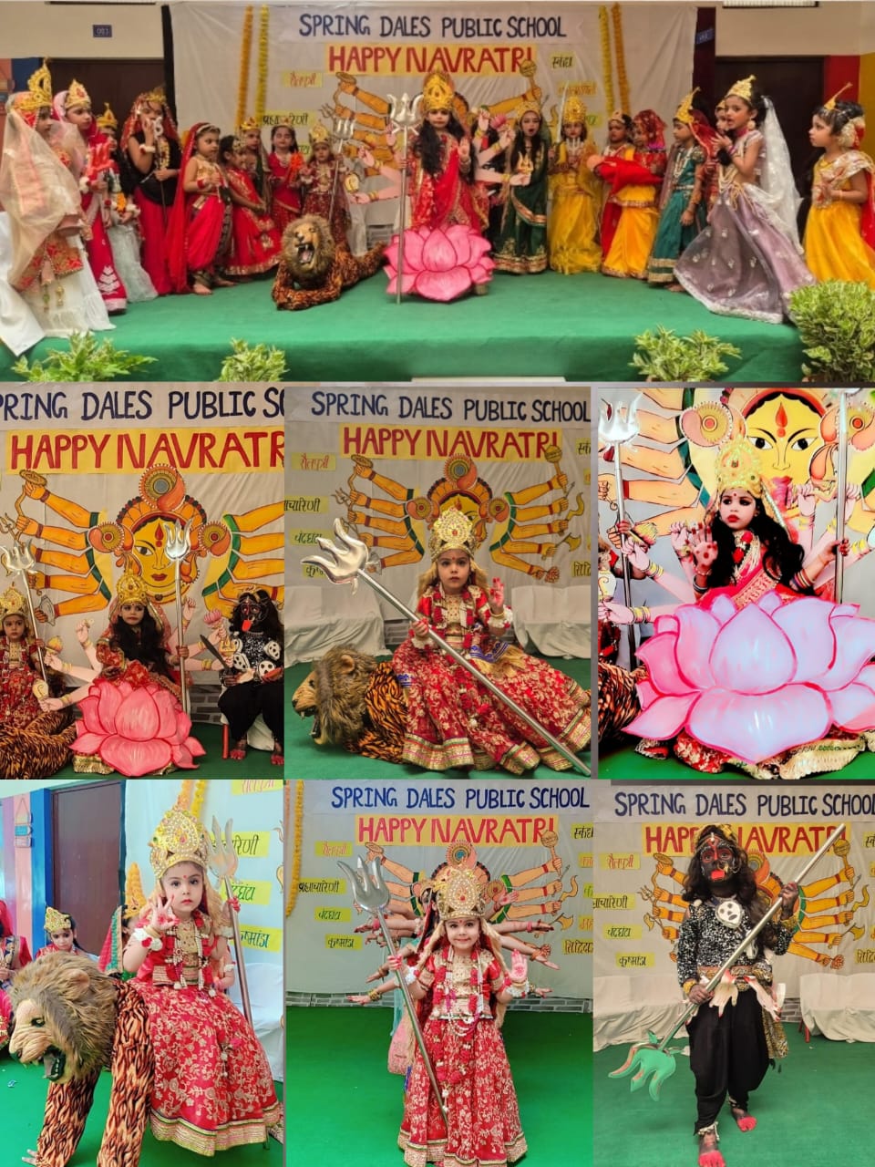मेरठ रोड स्थित स्प्रिंग डेल्स के प्रांगण में माँ के भव्य नौ रूपों की पूजा अर्चना की गई :