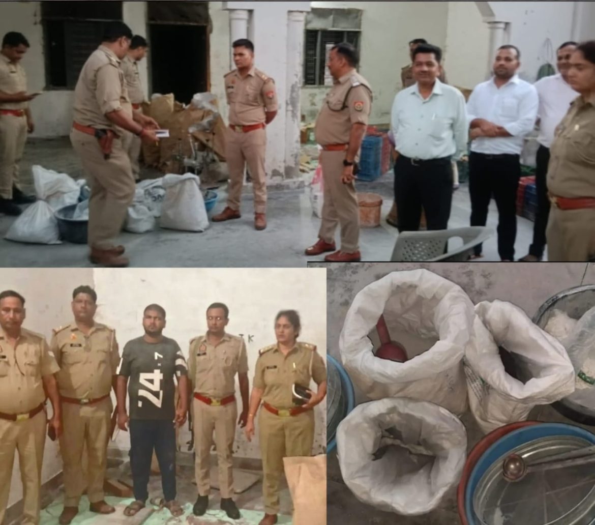 मवाना पुलिस द्वारा ग्राम सठला में 10 लाख के अवैध पटाखे बरामद :
