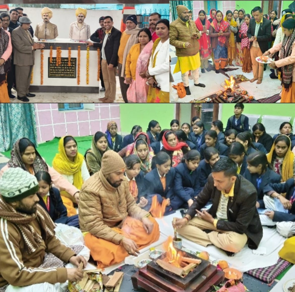 ए एस इंटर कालेज मवाना मेरठ में 112 साल बाद विद्यालय के संस्थापकों की मूर्ति स्थापना :