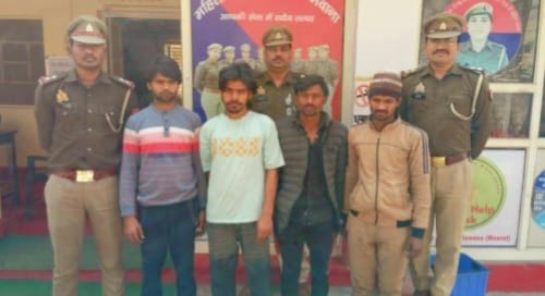 पुलिस द्वारा ग्राम सठला मवाना मार्ग पर राहगीरों के साथ मारपीट करने वाले चार अभियुक्त गिरफ्तार,भेजा जेल :