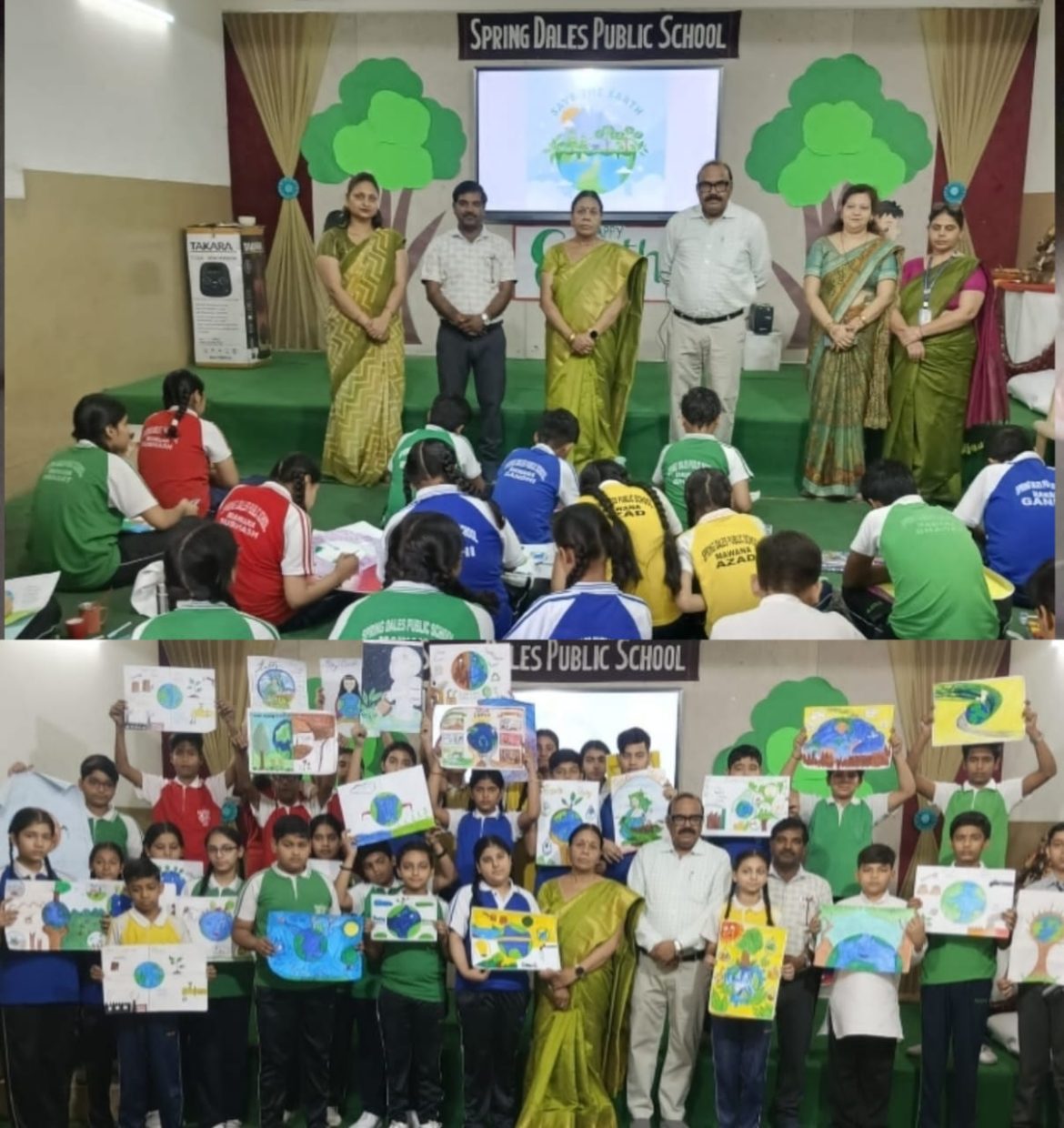 आओ सारे धरती को सुंदर बनाए, इसे प्रदूषण मुक्त बनाए, हरे-भरे पेड़-पौधे लगाए :