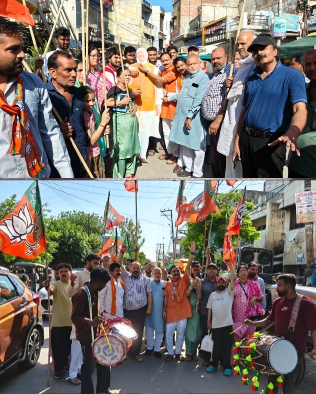 मवाना मे तीन राज्यों में भारतीय जनता पार्टी की प्रचंड जीत पर भाजपाइयों ने ढोल-नगाड़ों के साथ मनाया जश्न, बांटी मिठाइयां :